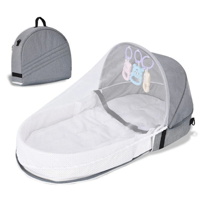 Baby Bed Folding Portable Baby Crib with Net and Awning Baby Nest Portable Baby Bed for Camping Infant Bed Bassinet for Baby