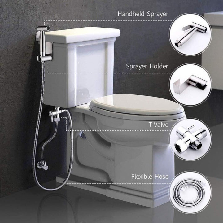 3pcs Stainless Steel Bidet Sprayers, Complete Diaper Washer, Simple Pressure Control & More