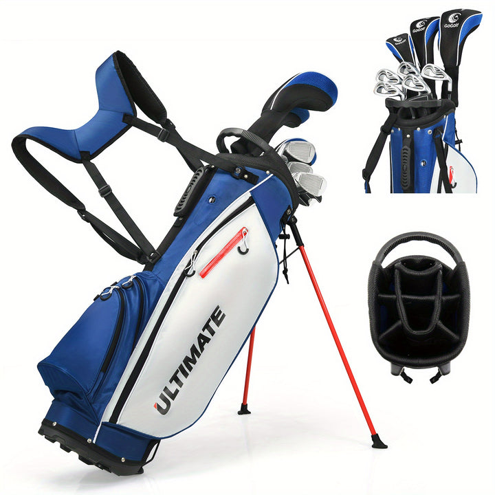 Costway Complete Men Golf Clubs Set Starters w/Stand Bag 10 Pieces Alloy/Graphite Drive, Right Hand