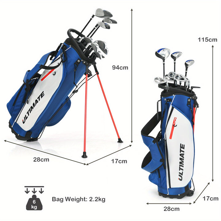 Costway Complete Men Golf Clubs Set Starters w/Stand Bag 10 Pieces Alloy/Graphite Drive, Right Hand