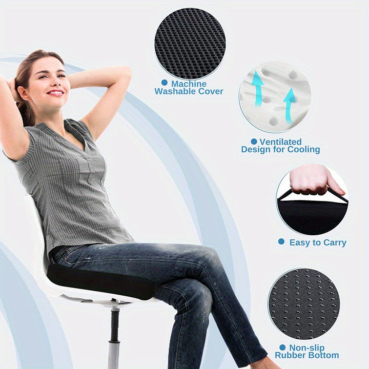 Orthopaedic Memory Foam Seat Cushion Support Back Pain Chair Pillow Car Coccyx