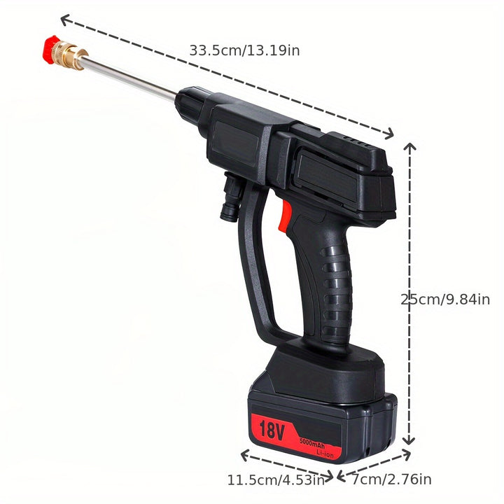 Cordless High Pressure Washer Spray Water Gun Car Wash Pressure Cleaning Machine with 2 Battery