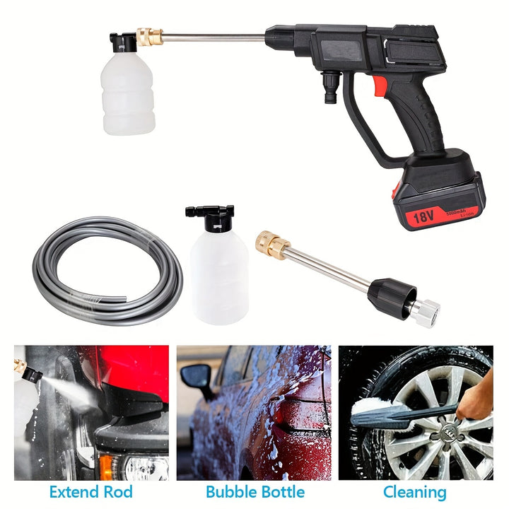 Cordless High Pressure Washer Spray Water Gun Car Wash Pressure Cleaning Machine with 2 Battery