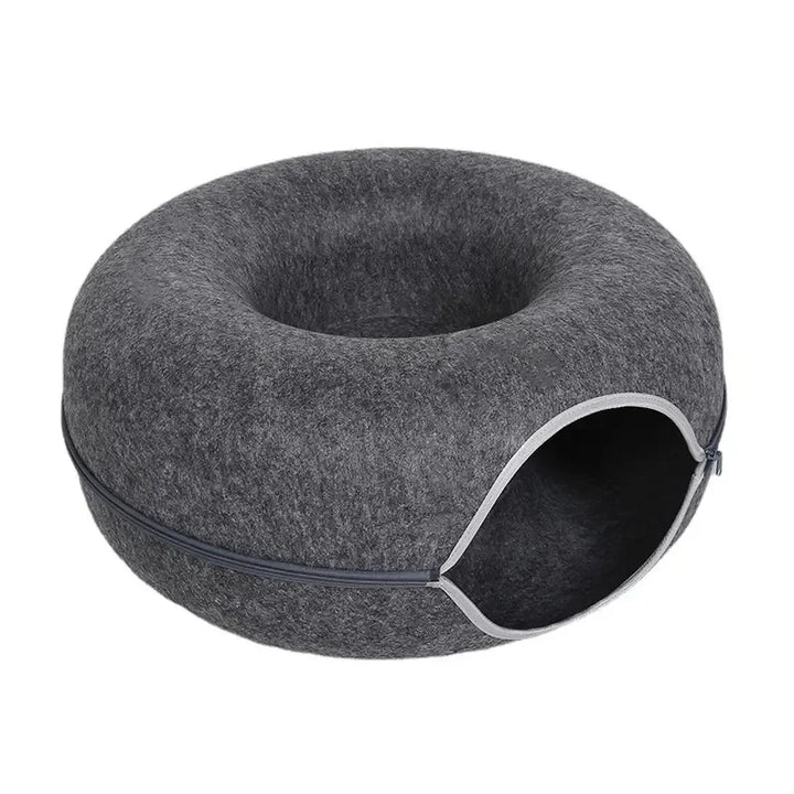 Donut Tunnel Bed For Cats Scratch-Resistant Cat Cave Bed Detachable Donut Tunnels Cat Donut Tunnel Bed Cat Tunnel Toy Cat Caves