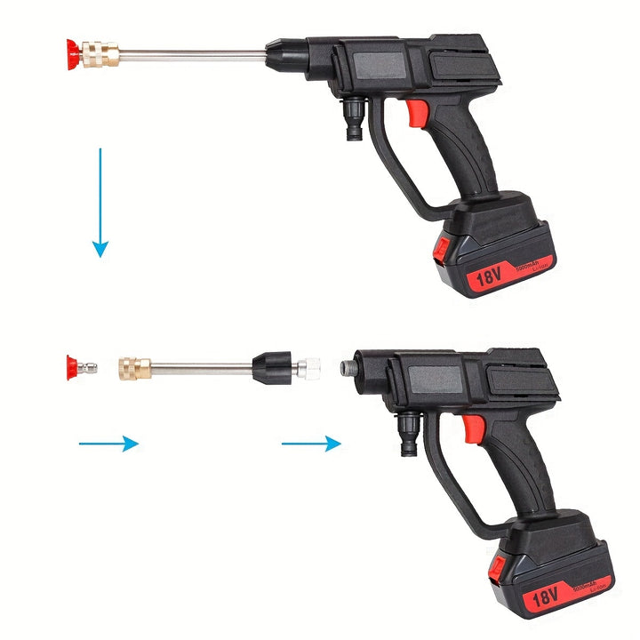 Cordless High Pressure Washer Spray Water Gun Car Wash Pressure Cleaning Machine with 2 Battery