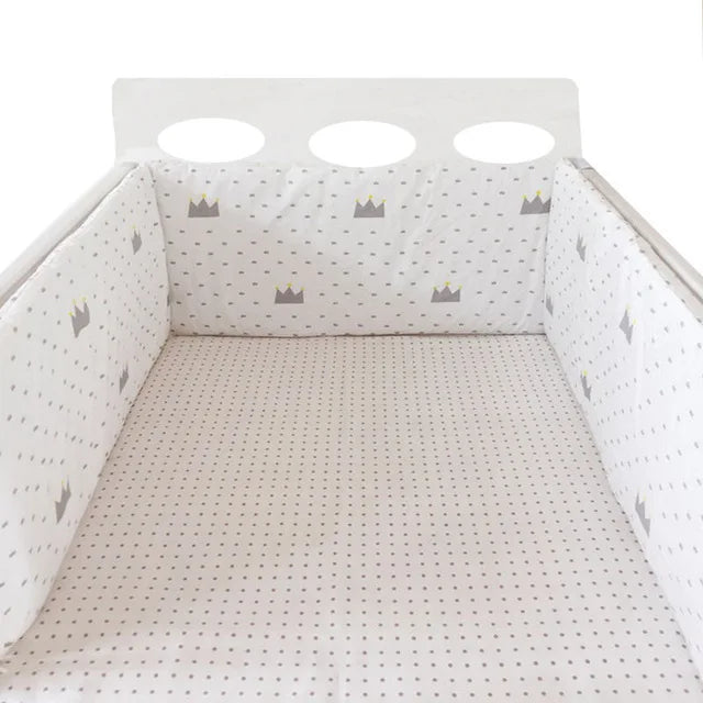 Nordic Stars Baby Bed Thicken Bumpers Zipper Design One-piece Crib Around Cushion Cot Protector Pillows 200*30 CM