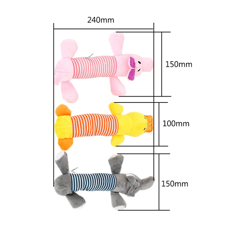 Dog Cat Fleece Toys Elephant Duck Pig  Chicken Legs  Pet Funny Plush Toys Fit for All Pets Popular Squeak Chew Sound Dolls