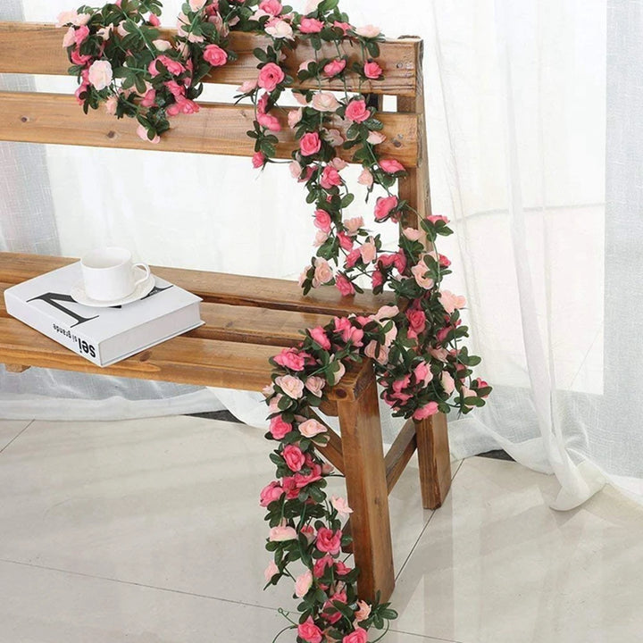 250CM Artificial Rose Flowers for Wedding Home Room Decoration Spring Autumn Garden Arch Christmas Rattan DIY Fake Plants Vine