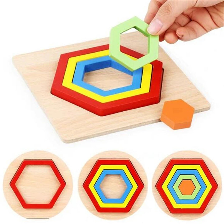 Montessori Baby Toy Kids 3D Wooden Ball Hammer Puzzles Early Learning Baby Games Toy Educational Children Birthday New Year Gift