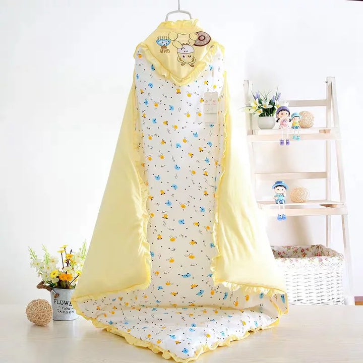 Cotton Newborn Sleepsack Baby Swaddle Blanket Wrap Hat Set Baby Receiving Blanket for Infant Boys Girls Baby Soft Comfy