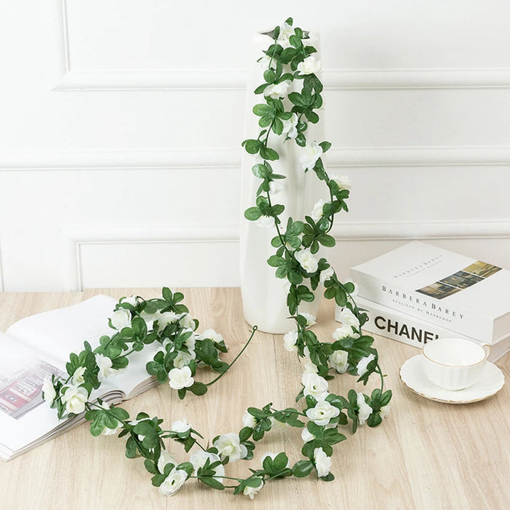 250CM Artificial Rose Flowers for Wedding Home Room Decoration Spring Autumn Garden Arch Christmas Rattan DIY Fake Plants Vine