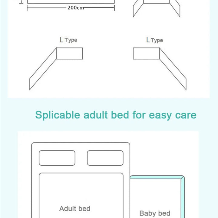 Nordic Stars Baby Bed Thicken Bumpers Zipper Design One-piece Crib Around Cushion Cot Protector Pillows 200*30 CM