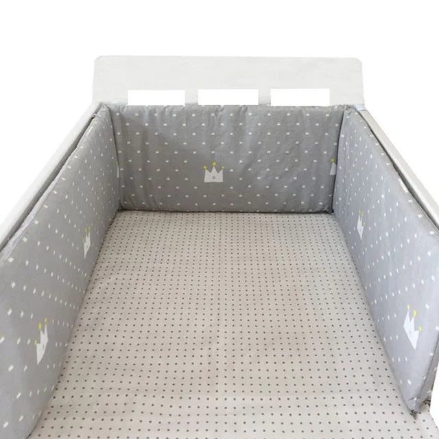 Nordic Stars Baby Bed Thicken Bumpers Zipper Design One-piece Crib Around Cushion Cot Protector Pillows 200*30 CM