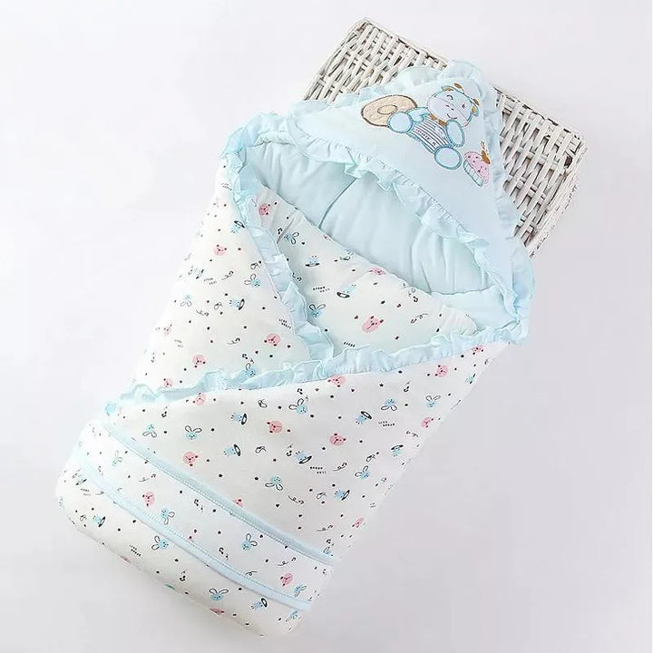 Cotton Newborn Sleepsack Baby Swaddle Blanket Wrap Hat Set Baby Receiving Blanket for Infant Boys Girls Baby Soft Comfy