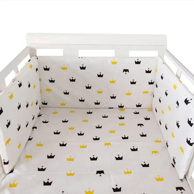 Nordic Stars Baby Bed Thicken Bumpers Zipper Design One-piece Crib Around Cushion Cot Protector Pillows 200*30 CM