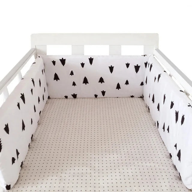 Nordic Stars Baby Bed Thicken Bumpers Zipper Design One-piece Crib Around Cushion Cot Protector Pillows 200*30 CM