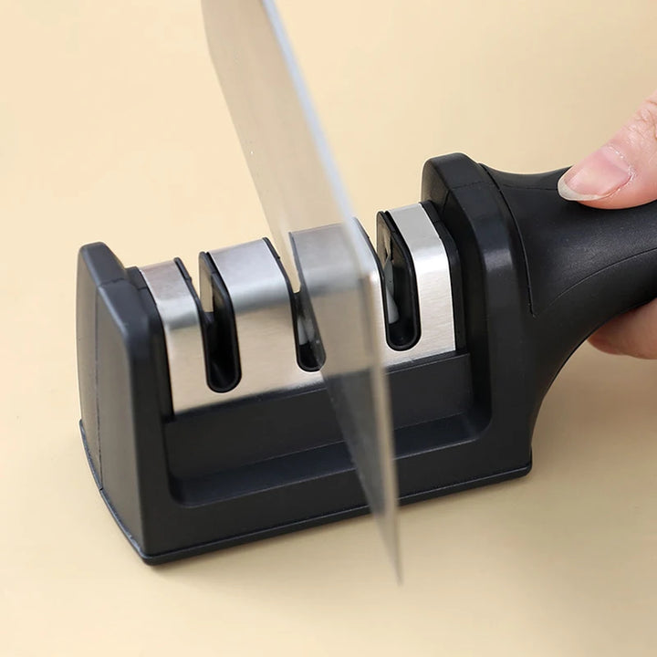 Knife Sharpener Handheld Multi-function 3 Stages Type Quick Sharpening Tool With Non-slip Base Kitchen Knives Accessories Gadget