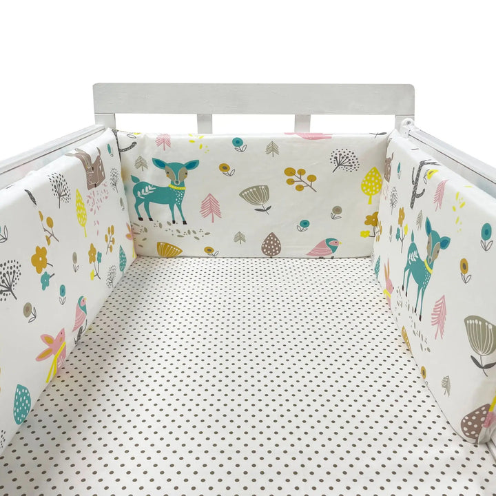 Nordic Stars Baby Bed Thicken Bumpers Zipper Design One-piece Crib Around Cushion Cot Protector Pillows 200*30 CM