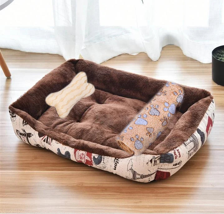 Pet Large Dog Bed Warm House Candy-colored Square Nest Pet Kennel For Small Medium Large Dogs Cat Puppy Plus Size Dog Baskets