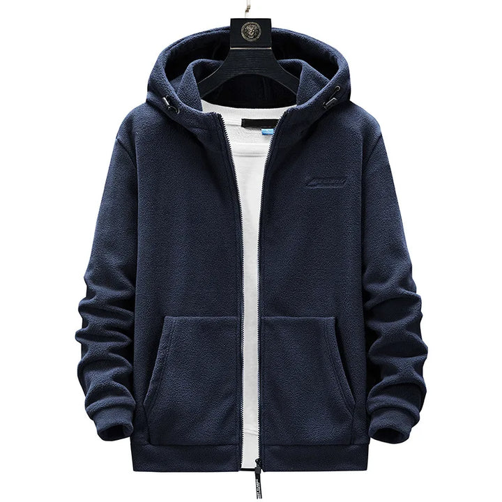 Plus Size Men's Fleece Cardigan Hoodie