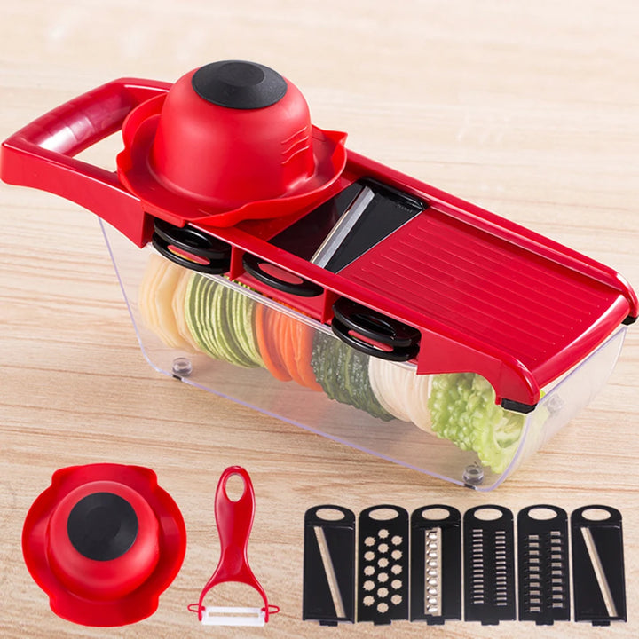 6 Modes Adjustable Mandoline Potato Vegetable Slicer French Fry Cutter Stainless Steel Vegetable Chopper Slicer Kitchen Tools