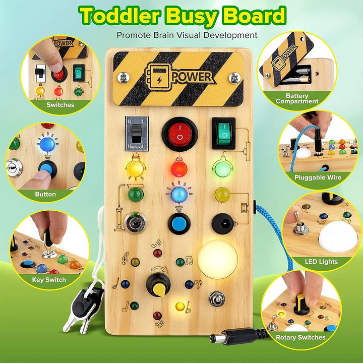 Montessori Busy Board - Sensory Travel Toy