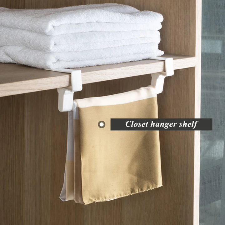 Cabinet Door Tower Hanger Rack Paper Roll Holder Shelf Closet Organizer Stand No Punching Under Table Floating Storage Rack Hook