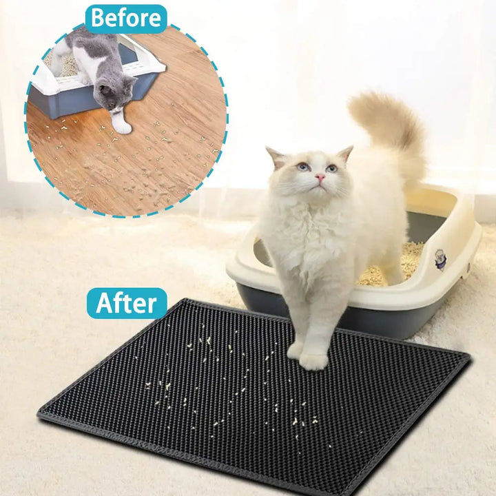 Ultimate Cat Litter Mat: Waterproof, Non-Slip, and Washable - Plus Bonus Gift!