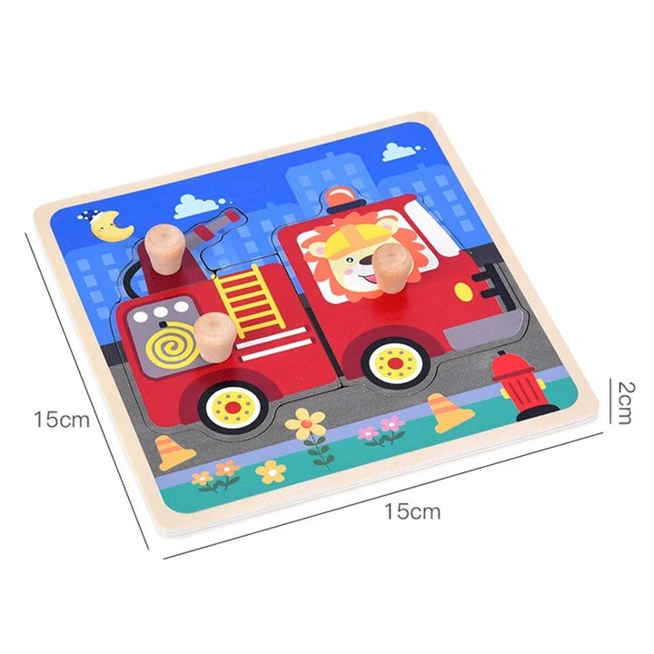 Montessori Baby Toys 3D Wooden Puzzles Children'S Hand Scratch Board Puzzle Kids Early Learning Education Fruit Cognitive Toy