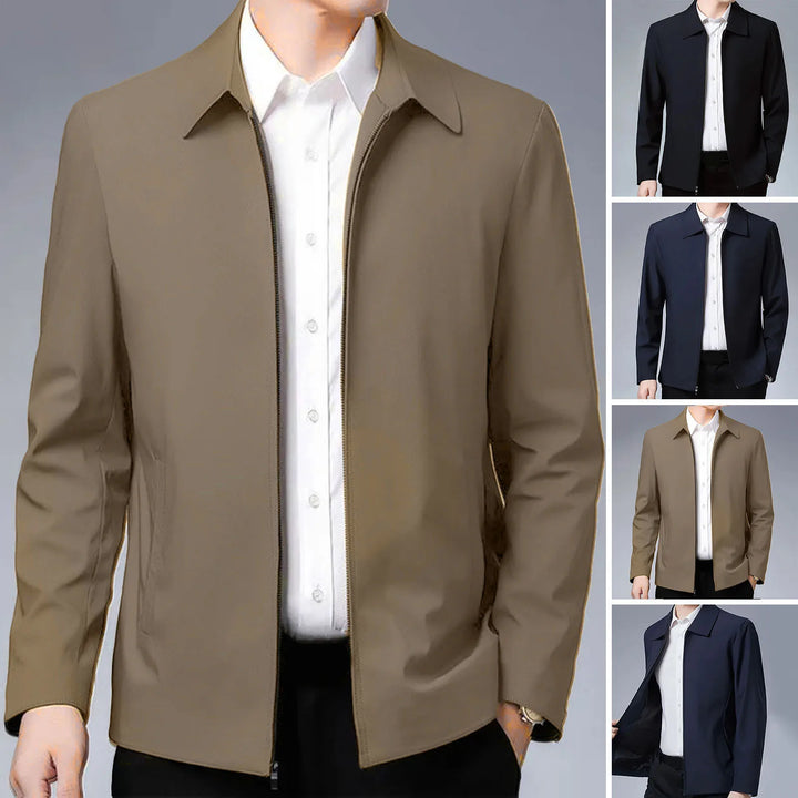 Elegant Mid-Aged Men's Lapel Jacket