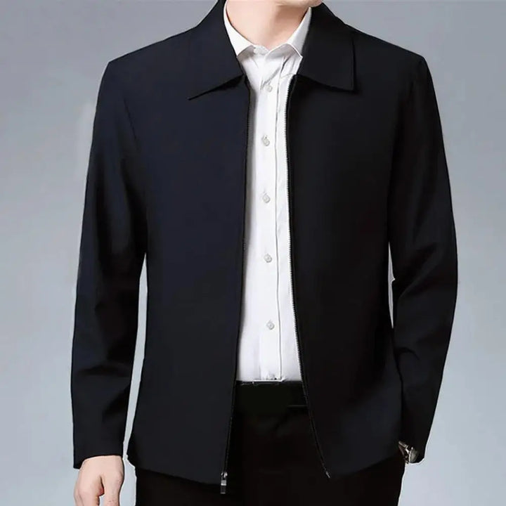 Elegant Mid-Aged Men's Lapel Jacket