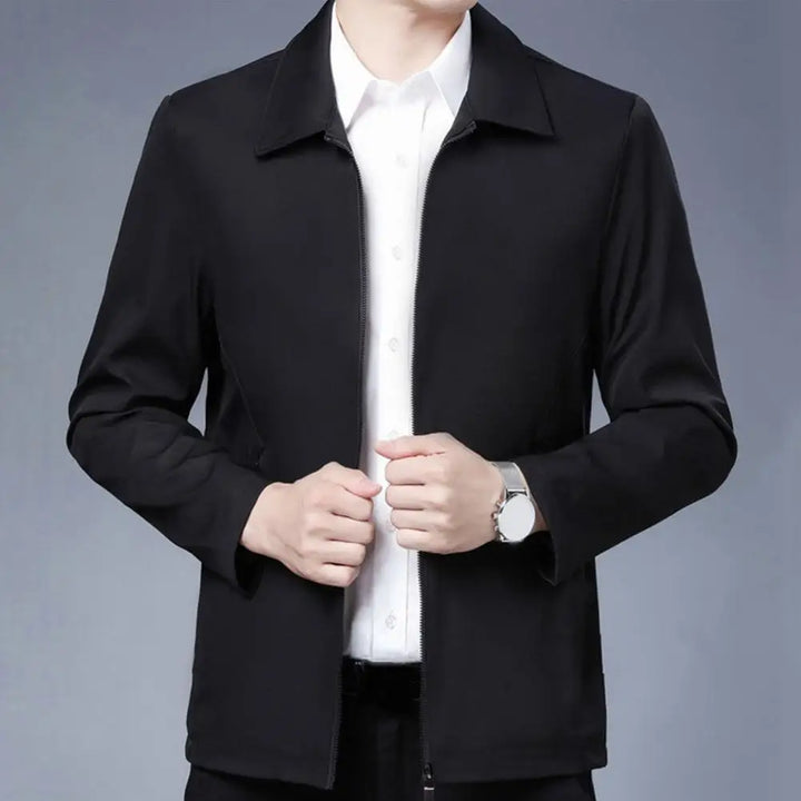 Elegant Mid-Aged Men's Lapel Jacket