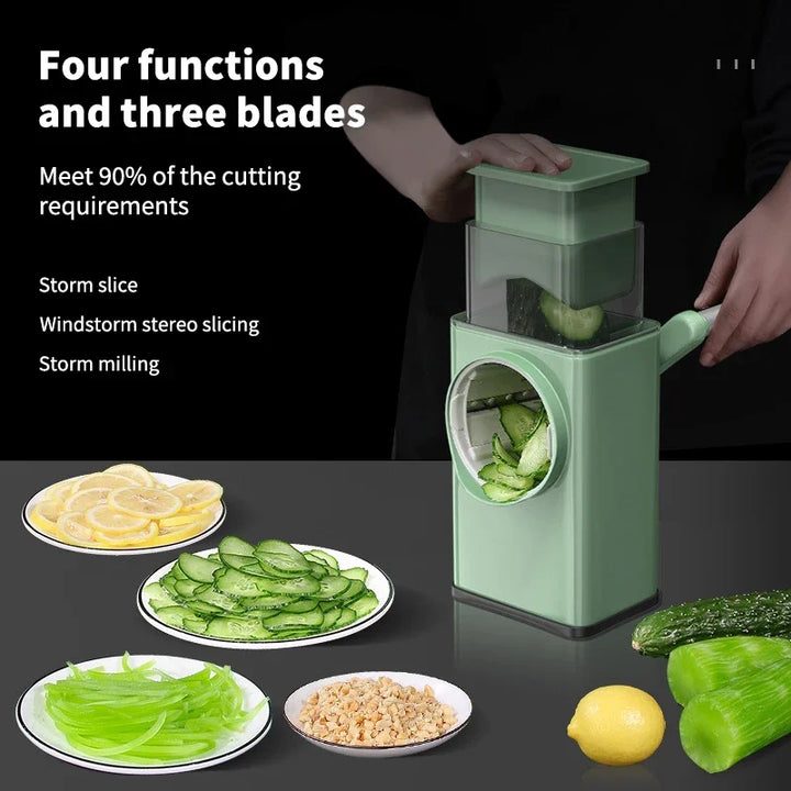 Storm Hand Cranked Vegetable Chopper Versatile Slicer Strips Julienne Dicer Vegetable Fruit Slicer and Grater Kitchen Gadgets