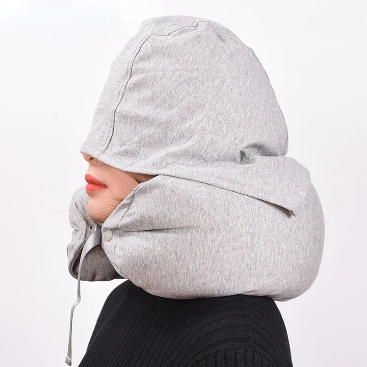 New Design Travel Pillow with Hat for Airplanes - U-shaped Neck Pillow for Sleeping and Napping