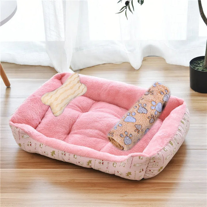 Pet Large Dog Bed Warm House Candy-colored Square Nest Pet Kennel For Small Medium Large Dogs Cat Puppy Plus Size Dog Baskets