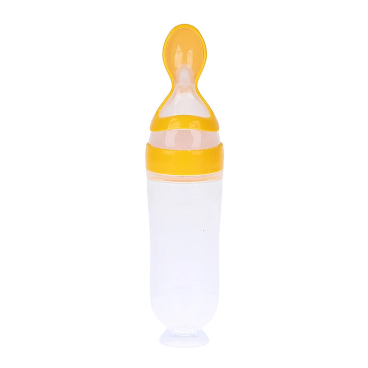 Baby Silicone Squeezing Feeding Bottle Newborn Baby Training Spoon Supplement Feeder Safe Useful Tableware For Kids