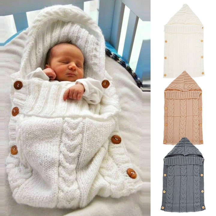 Baby Swaddle Blanket Newborn Baby Sleeping Bag Receiving Blankets Soft Thick Knit Baby Stroller Wrap For 0-6 Month Baby