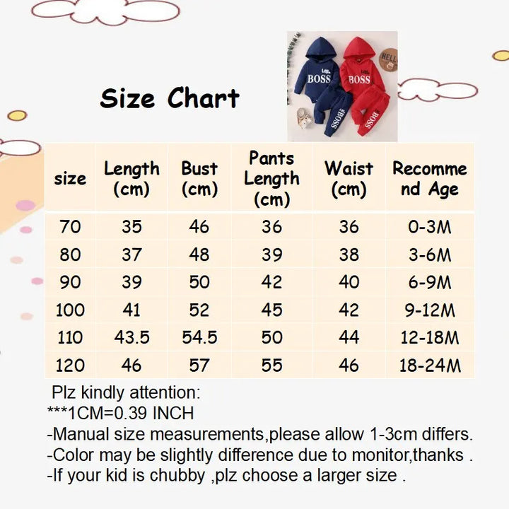 Newborn Baby Boy Hooded Suit: 2Pcs Set for 0-2 Years