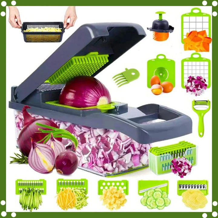 14/16 in 1 Multifunctional Vegetable Chopper Slicer Cutter Shredders Slicer With Basket Handle Food Grate Food Onion Chopper