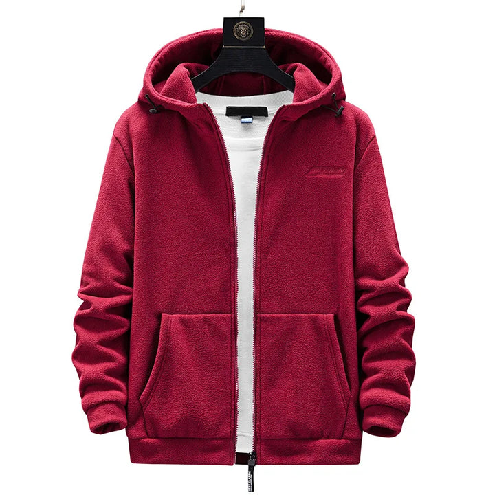 Plus Size Men's Fleece Cardigan Hoodie