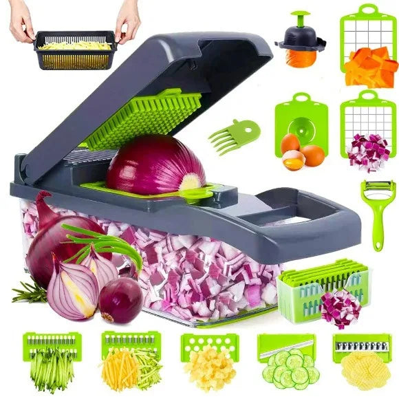 14/16 in 1 Multifunctional Vegetable Chopper Slicer Cutter Shredders Slicer With Basket Handle Food Grate Food Onion Chopper