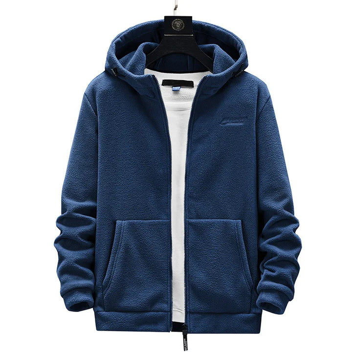 Plus Size Men's Fleece Cardigan Hoodie