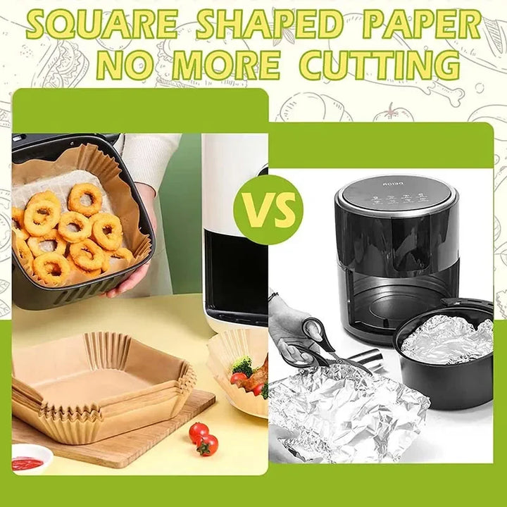 Disposable Air Fryer Paper Non-Stick Kitchen Baking Airfryer Mat Oilproof Micro-wave Barbecue Pad Baking Paper Liner Accessories