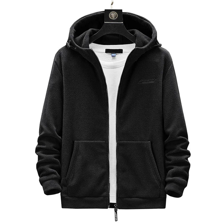 Plus Size Men's Fleece Cardigan Hoodie