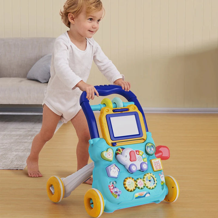 Baby Drag Walker with Wheel Kawaii Elephant Musical Toy Push Walking for Toddler Multifunction Activities Baby Toy 0-12 Months