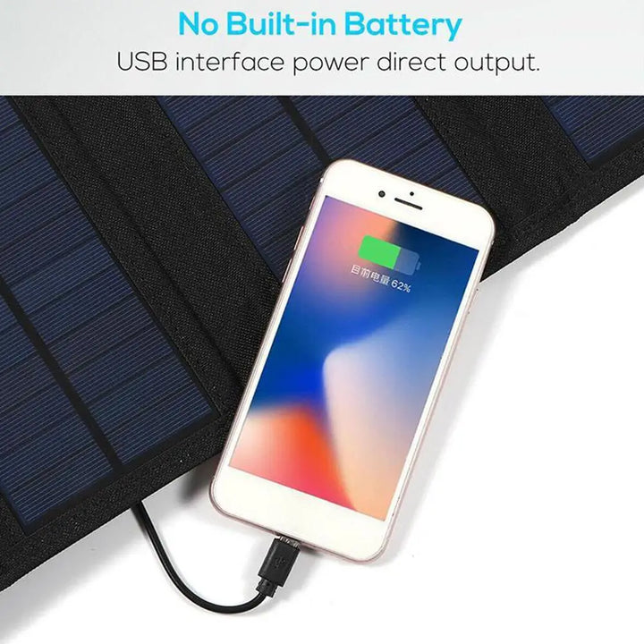 70W Foldable Solar Panel 5V USB Portable Battery Charger for Cell Phone Outdoor Waterproof Power Bank for Camping Accessories