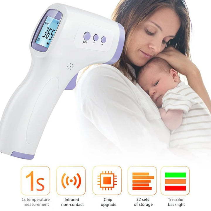 Digital Forehead Thermometer Non-Touch for Children, Baby, Parents: Fast, Accurate Readings, Fever Detection