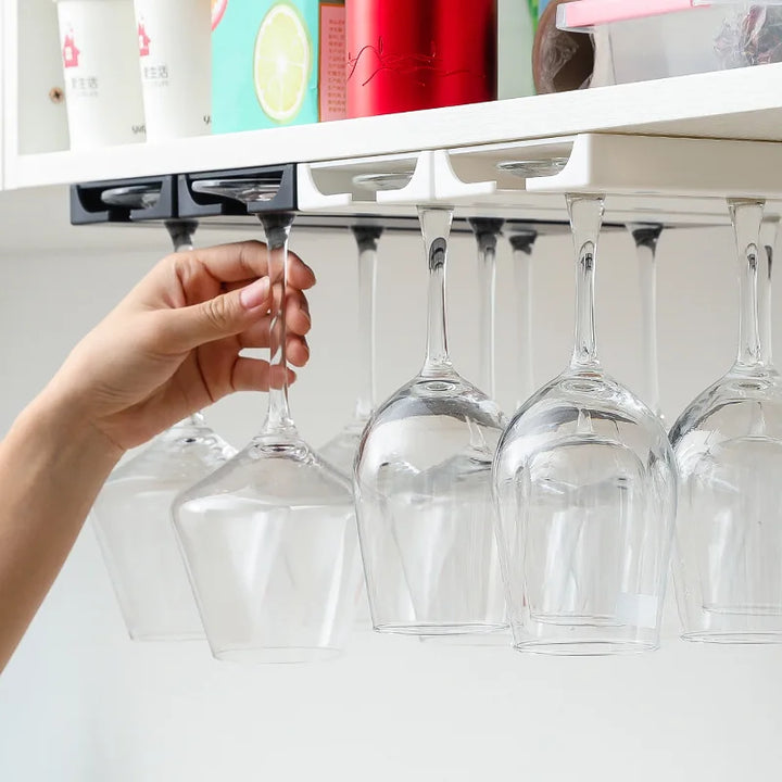 Bar Wine Glass Rack - Non-drilled Cup Holder In Kitchen and Dining Room,Upside-down Rack for Household Wine Glasses