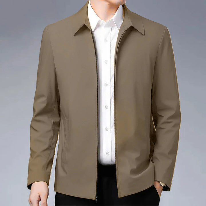 Elegant Mid-Aged Men's Lapel Jacket