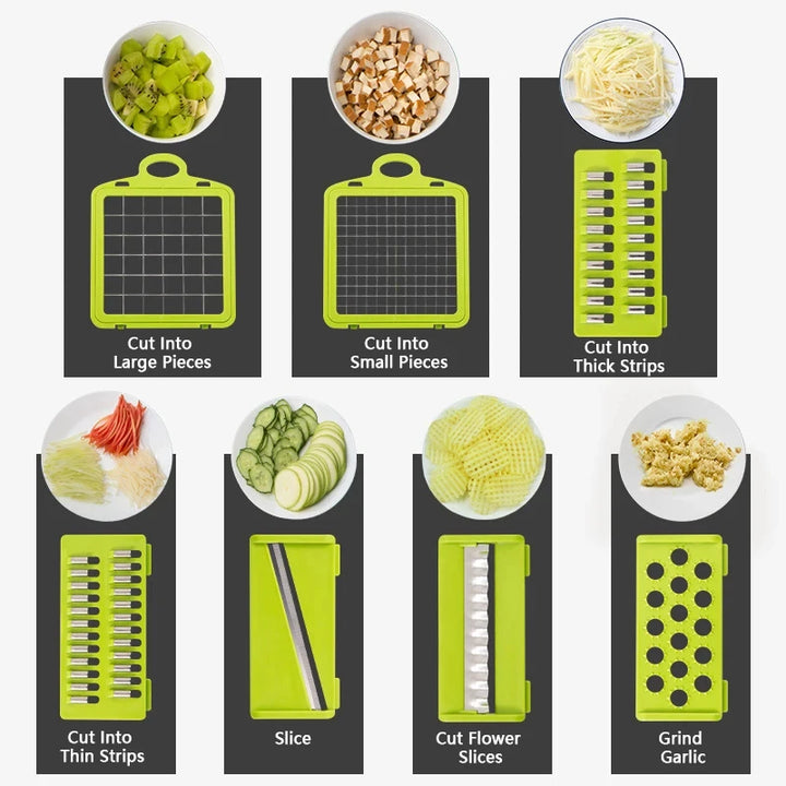 14/16 in 1 Multifunctional Vegetable Chopper Slicer Cutter Shredders Slicer With Basket Handle Food Grate Food Onion Chopper